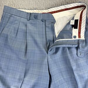 PHAT FARM 100% Wool Plaid Men (38R) baggy wide leg formal relaxed‎ fit pants